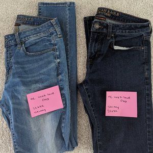 Three pairs of AE men's jeans